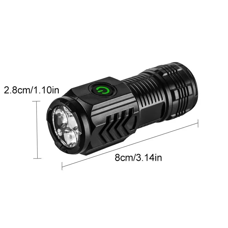 Portable Mini LED Handheld Flashlight Powerful Fingertip Torch Outdoor Waterproof Hiking Camping Flash Light with Pen Clip