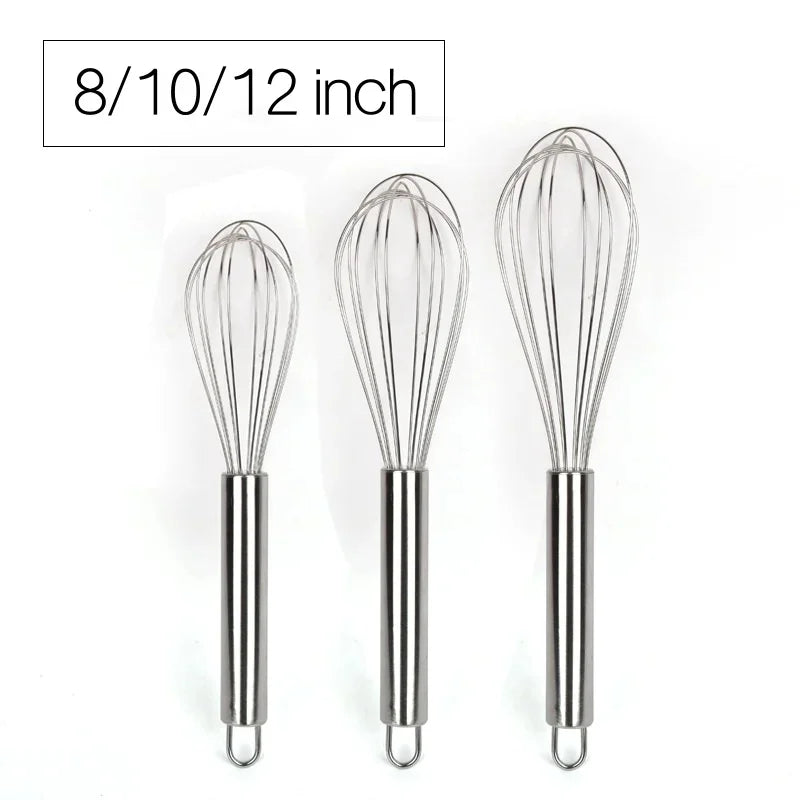 6/8/10/12inch Stainless Steel Egg Stirring Balloon Whisk Manual Egg Beater Mixer Kitchen Baking Utensil Cream Butter Whisk