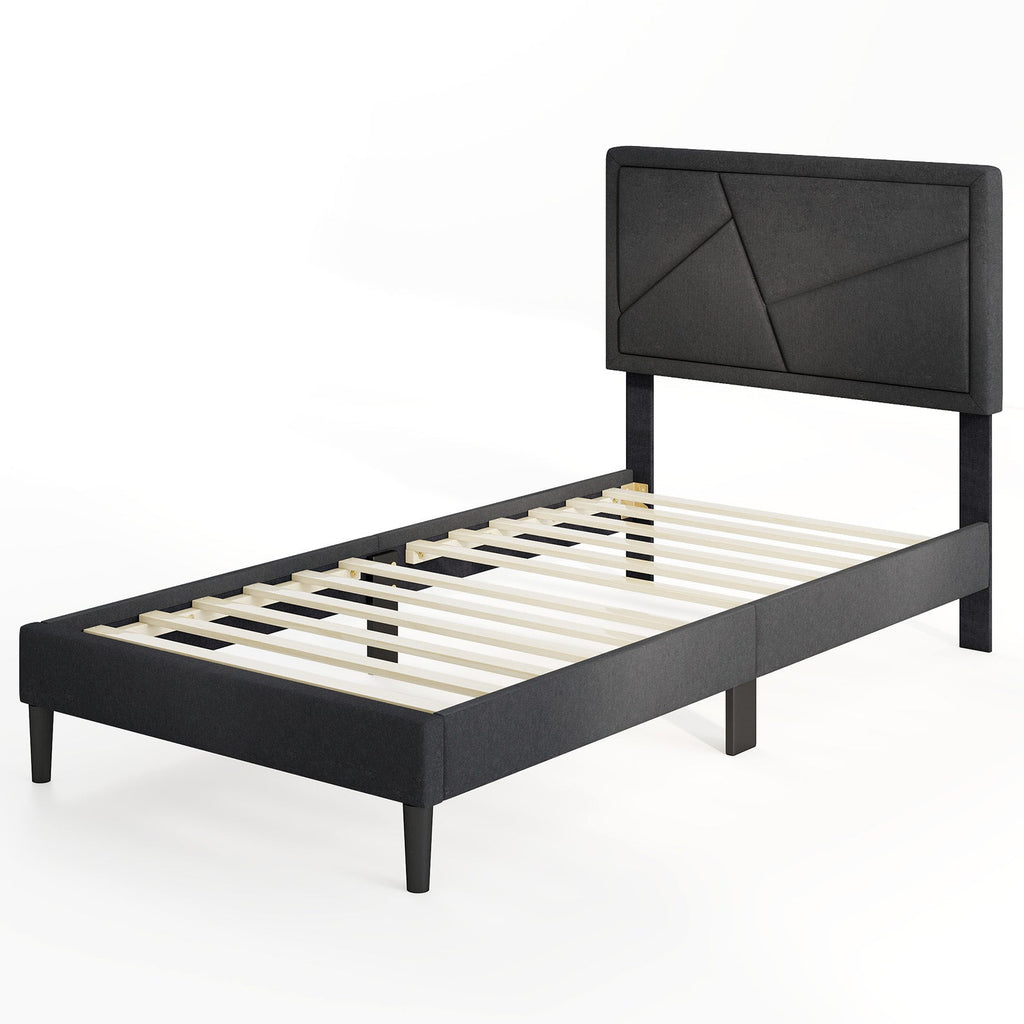 Twin/Full/Queen Size Upholstered Platform Bed Frame with High Headboard
