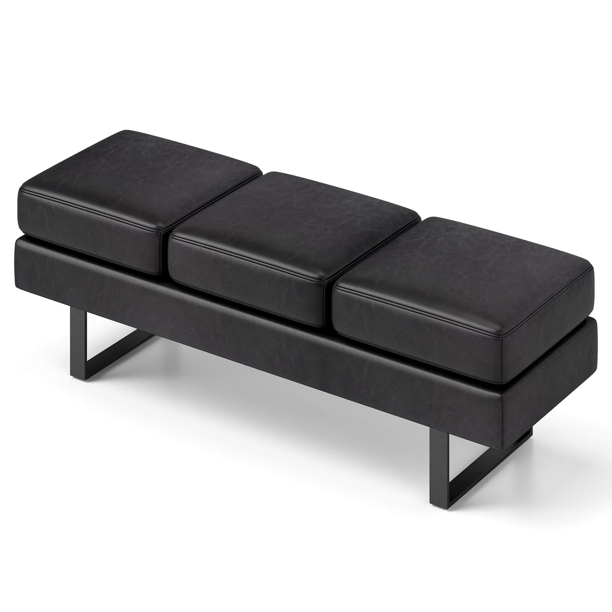 Waiting Room Bench Seating Long Bench with Metal Frame Leg
