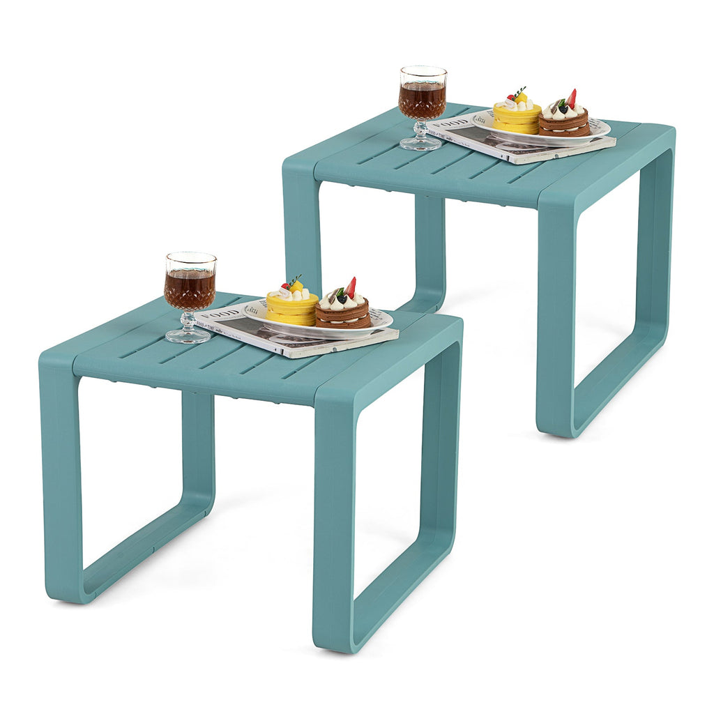 Weather Resistant Adirondack Outdoor Side Table Set of 2
