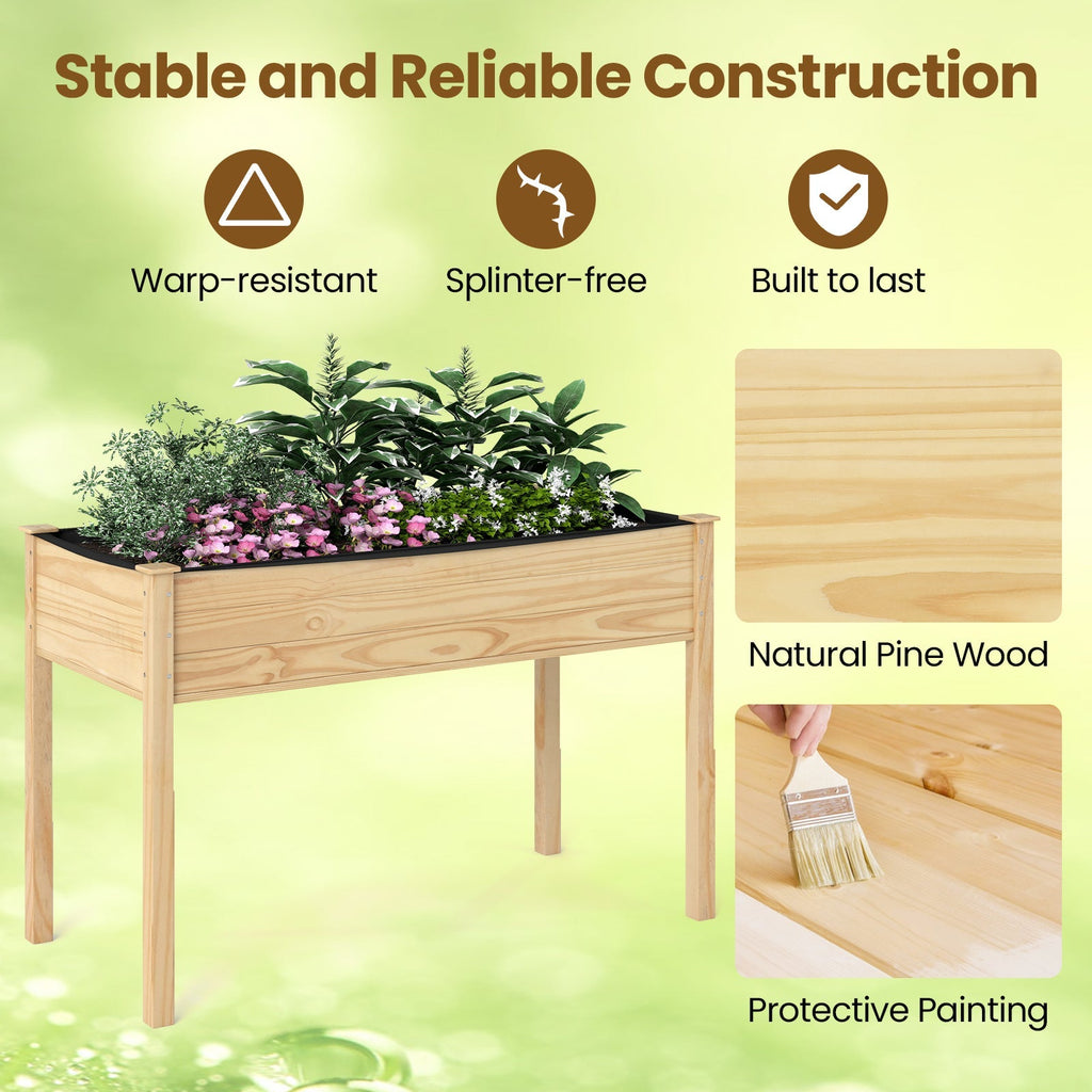 Wooden Raised Vegetable Garden Bed Elevated Grow Vegetable Planter