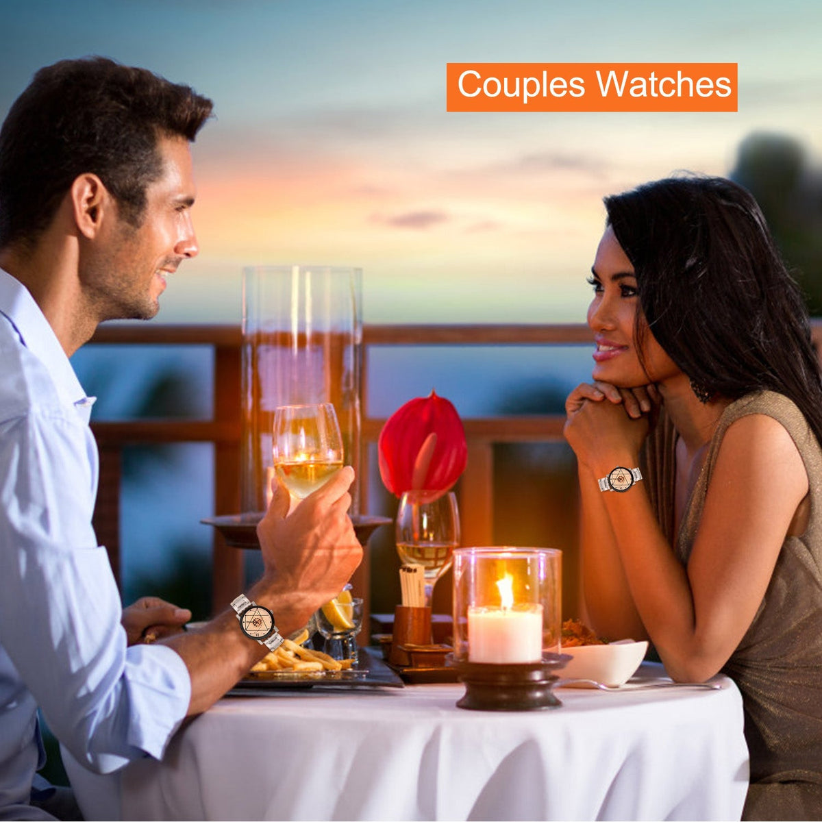 Couples Quartz Watch Men Women Stainless Steel Wrist Watch Ultra-Thin Cutting Craft Luxury Fashion