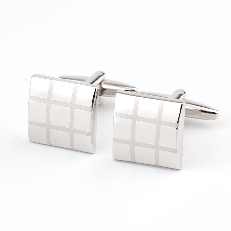 Square Plaid French Shirt Men's Cufflinks Cufflink