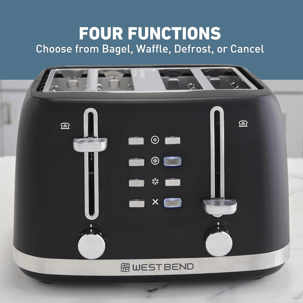 West Bend 4-Slice Multi-Function Toaster with Stainless Accents