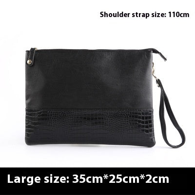 Men's Crocodile Pattern Crossbody Clutch