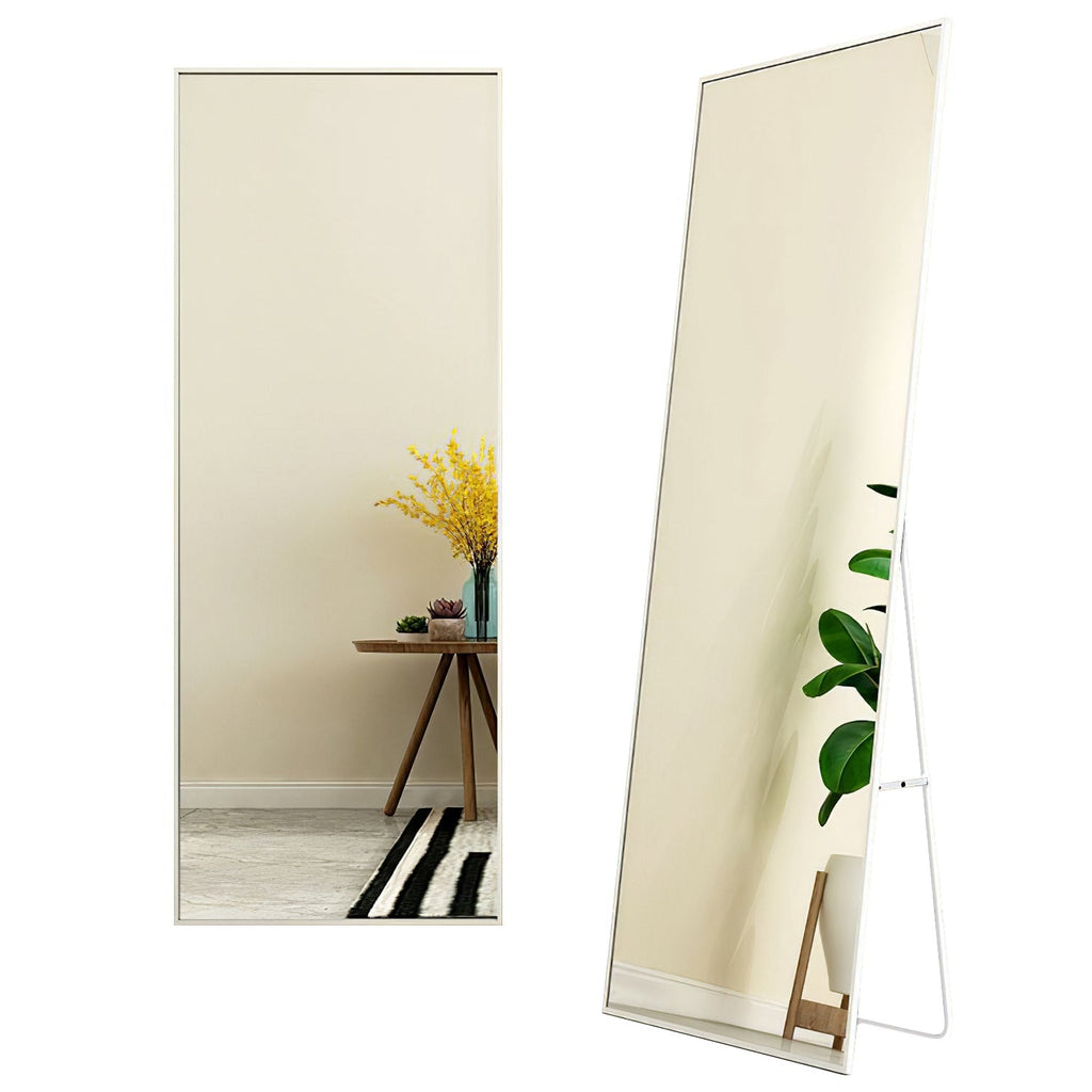 Full Length Mirror 63x18.9in Aluminum Alloy Wall Mirror Free Standing Floor Mirror Hanging Leaning Against Wall for Dressing Bedroom Living Room