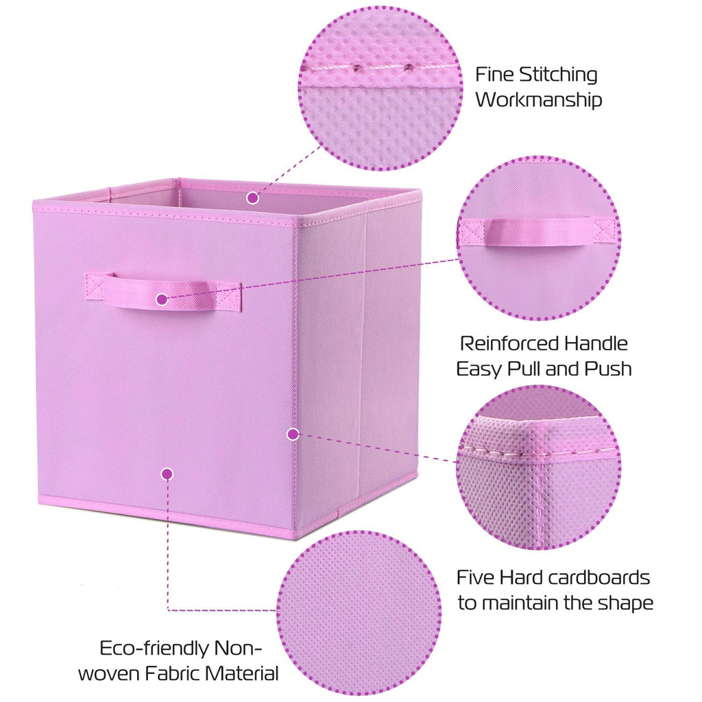 iMounTEK 4 Pack Foldable Storage Cube Bins Cloths Closet Space Organizer Basket Shelves Box for Clothes Toys Books Cabinet