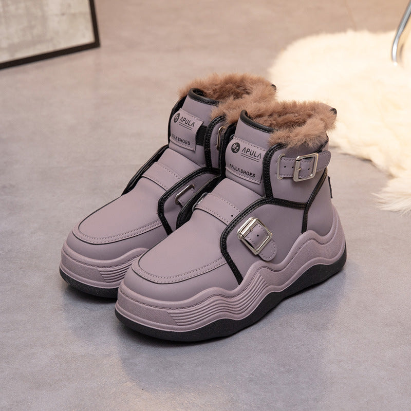 High Top Woolen Elevator Sports Shoes