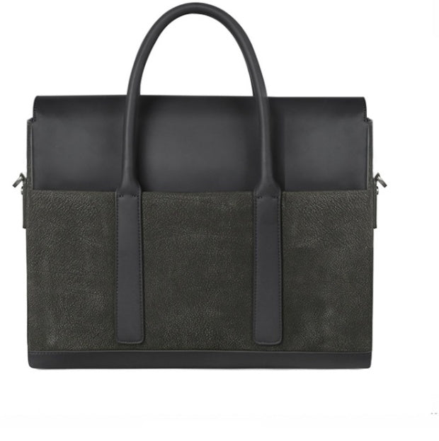 Men's Cowhide Computer Messenger Briefcase