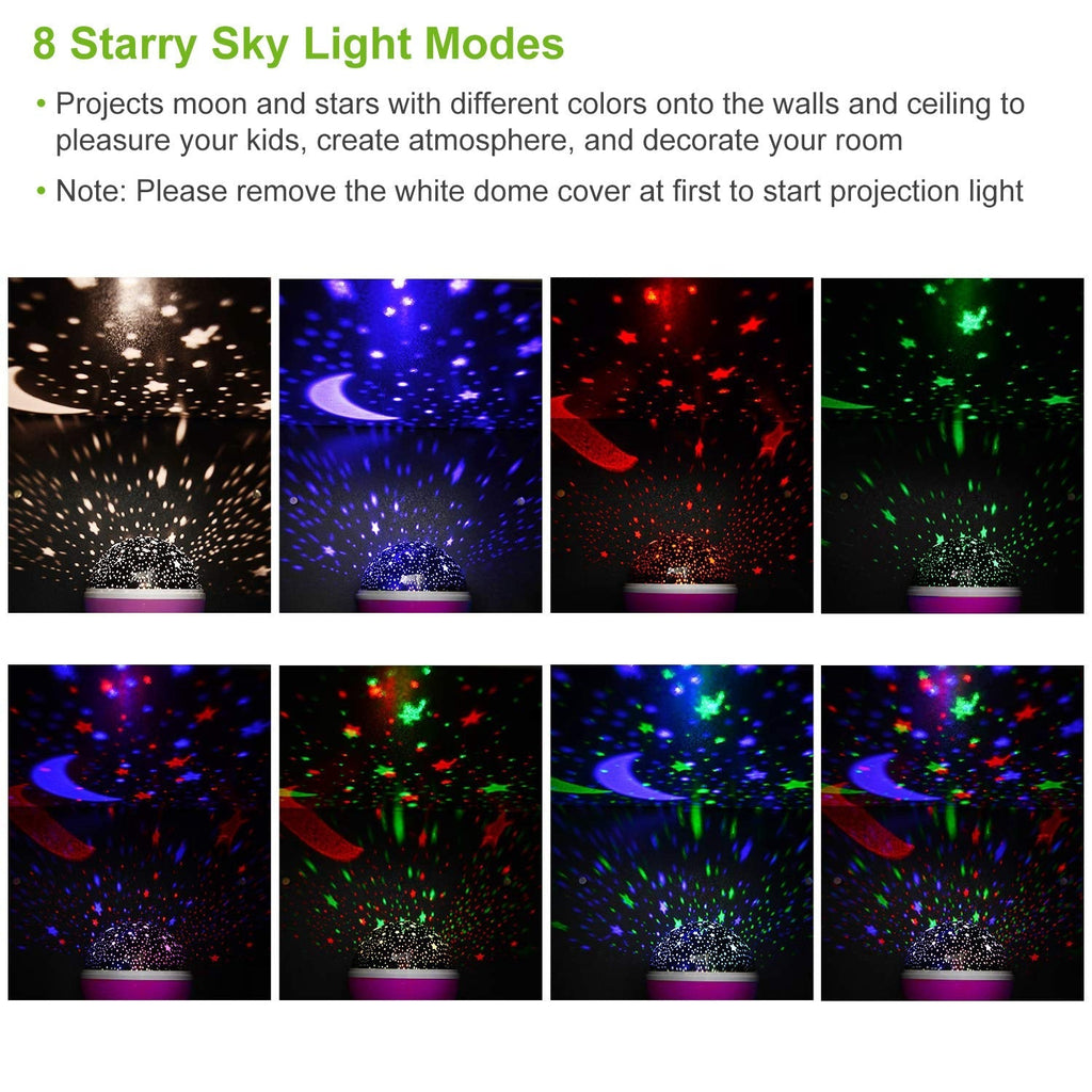 LED Star Sky Projector Night Light Kids Rotating Starry Night Lamp USB Sleep Light Xmas Gift