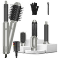 6 In 1 Hot Air Styler Volumizer Straightener Curler Dryer Automatic Wrap Styler Hair Dryer Brush Set with 3 Temp Settings ALCI Plug Glove Cable Zip Ti