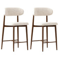 Counter Height Bar Stools Set of 2 with Curved Backrest