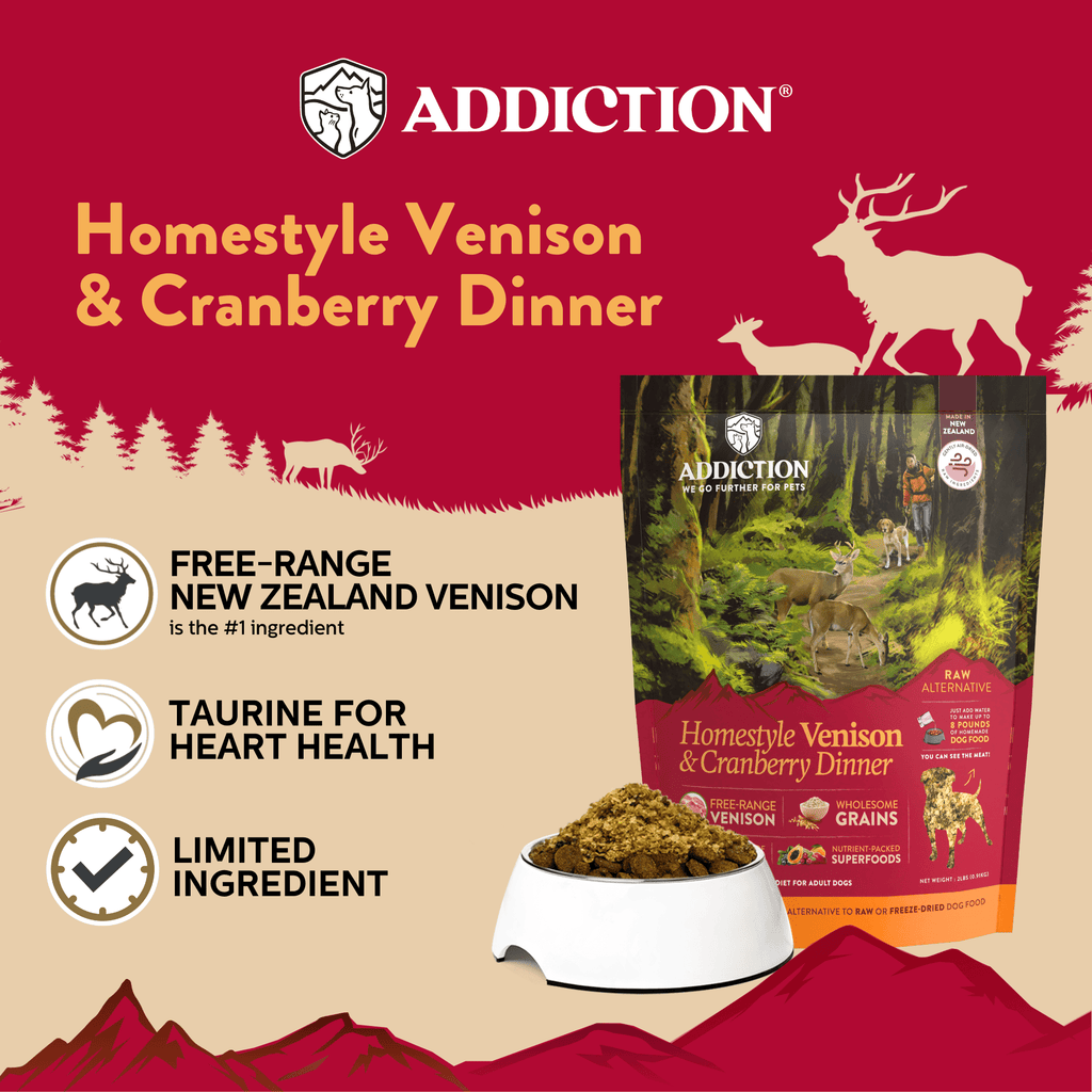 Addiction Venison Air-Dried Dog Food & Treats Duo