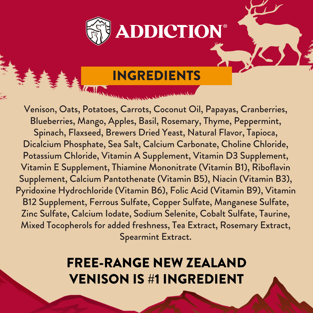 Addiction Venison Air-Dried Dog Food & Treats Duo