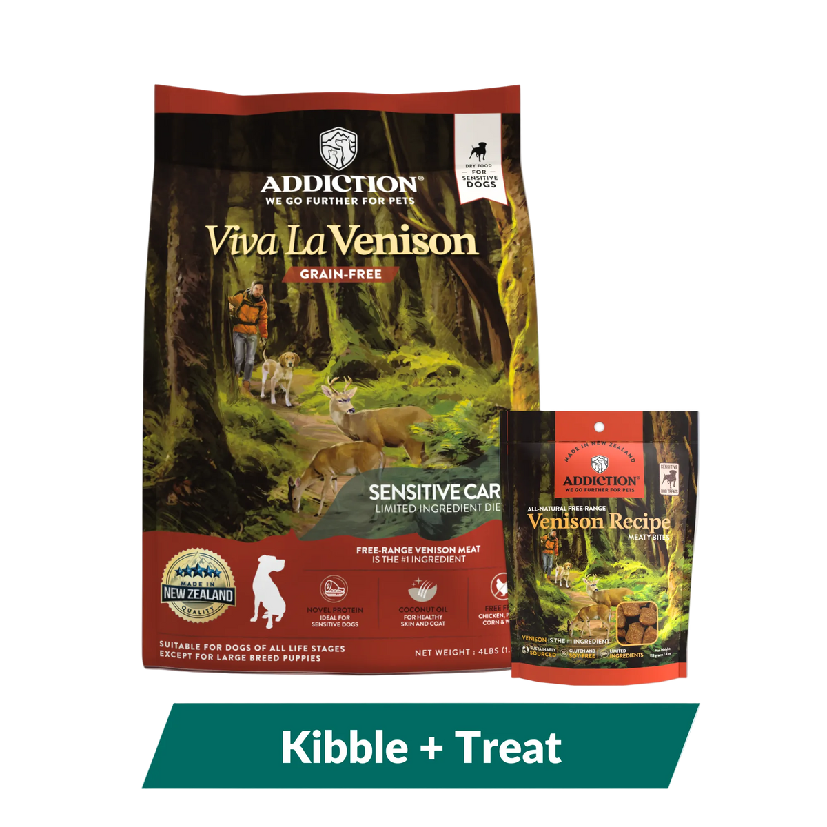 Addiction Viva La Venison Dog Food & Treats Bundle