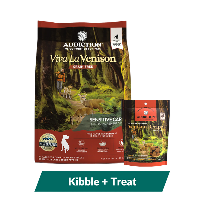 Addiction Viva La Venison Dog Food & Treats Bundle