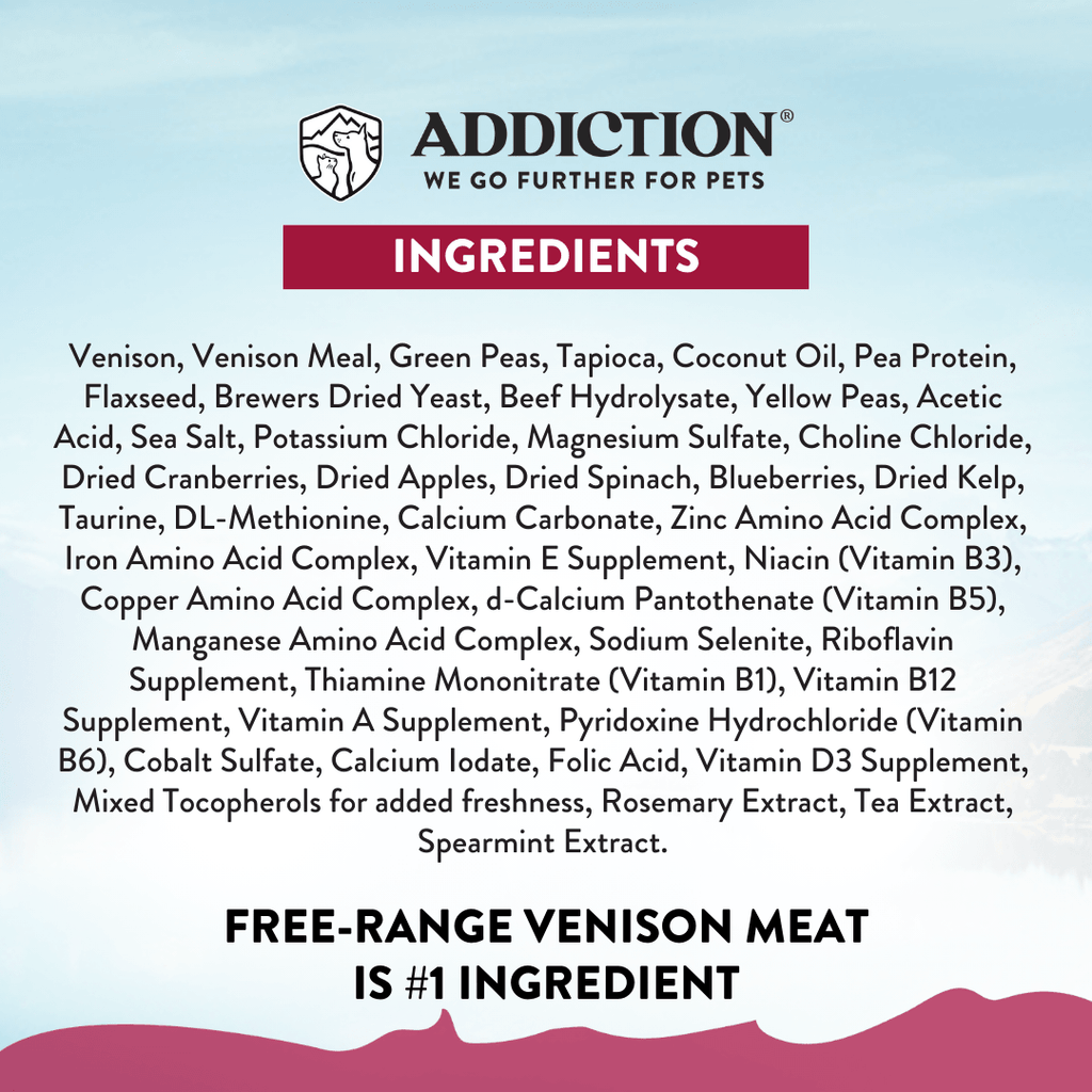 Addiction Viva La Venison Small Breed Dog Food & Meaty Bites Treats Bundle