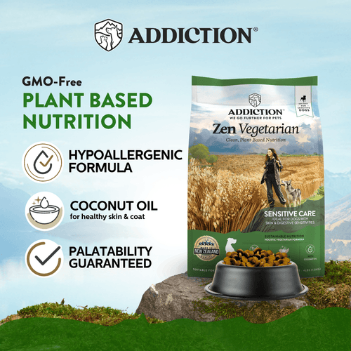Addiction Zen Vegetarian Dog Food & Vegan Treats Bundle