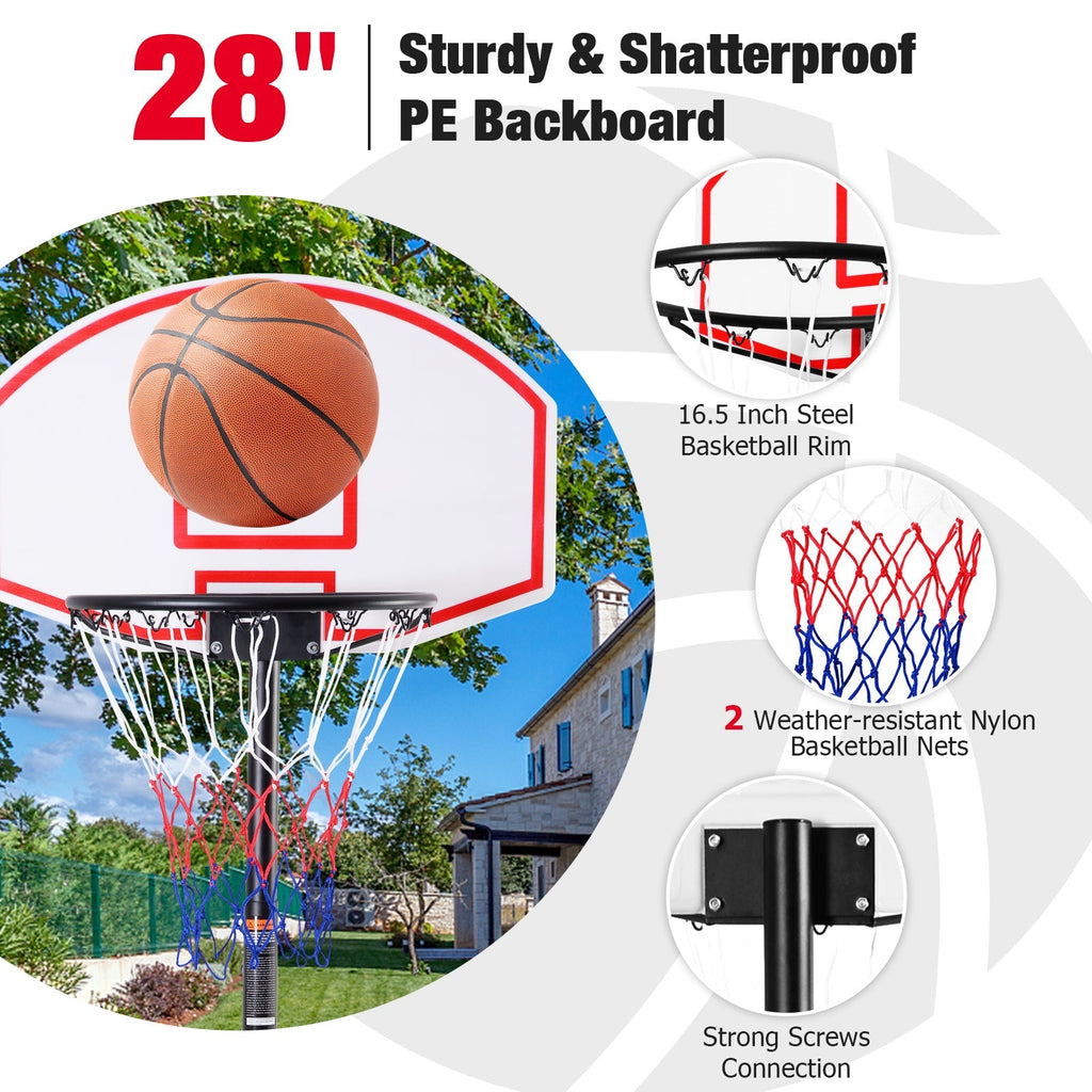 Adjustable Basketball Hoop System Stand with Wheels