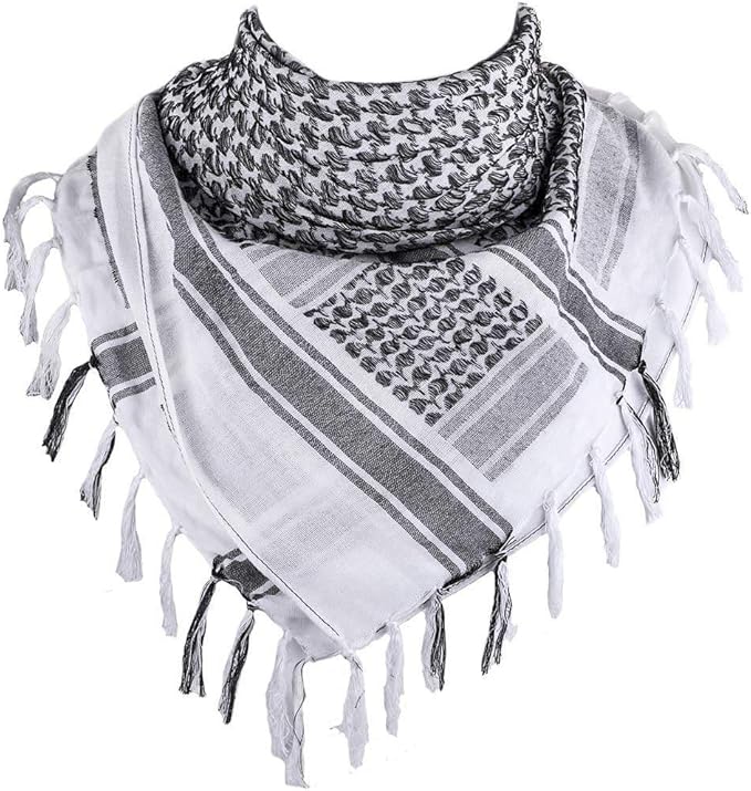 Cotton Scarf Military Shemagh Arab Tactical Desert Keffiyeh Thickened Head Neck Scarf Wrap for Women and Men 43"x43"