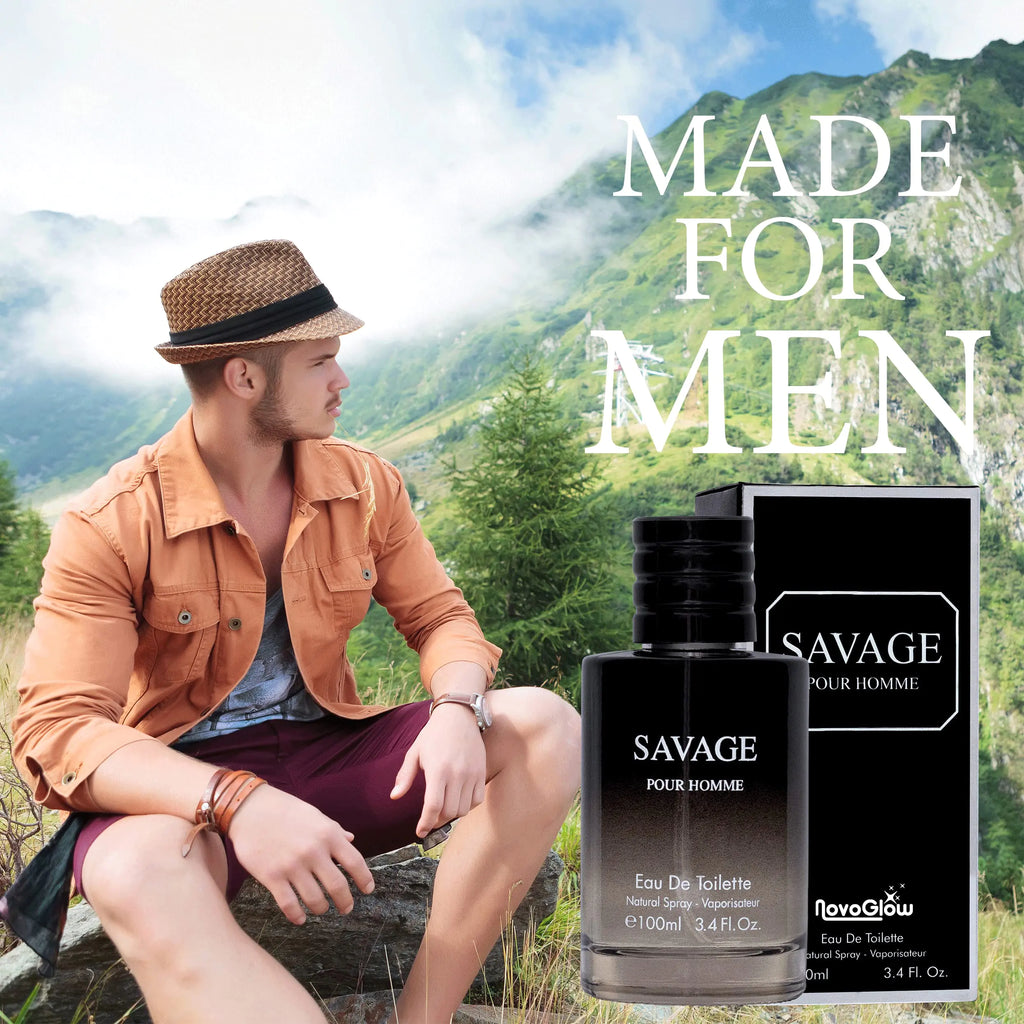 Savage for Men 3.4 Oz Men's Eau De Toilette Spray Refreshing & Warm Masculine Scent for Daily Use Men's Casual Cologne Smell Fresh All Day A Gift for Any Occasion