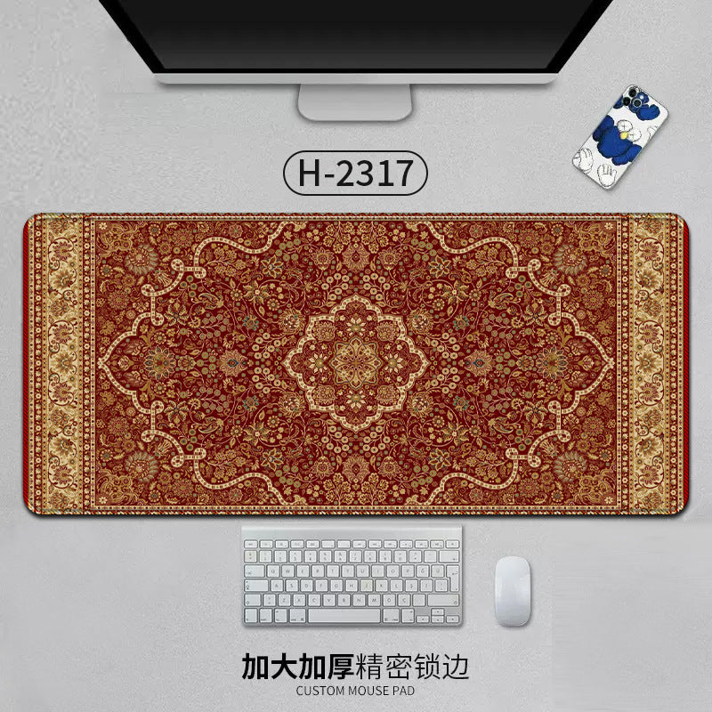 Large Persian Mouse Pad Office Carpet MousePad Natural Rubber Lockedge Anti Slip Desk Mat Laptop Office Game Accessories Pad