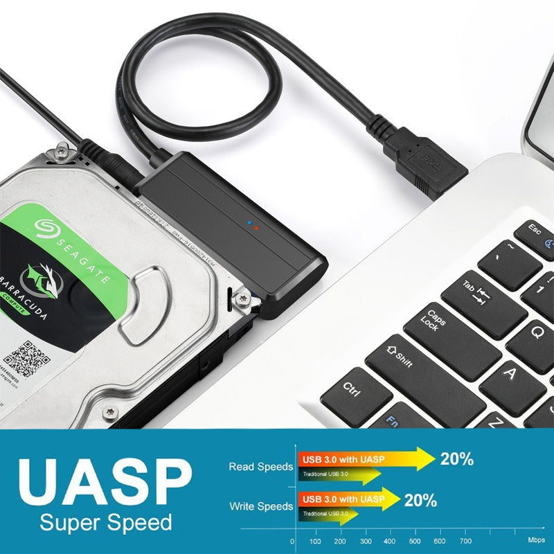 New USB 3.0 to SATA7+15P Easy Drive Cable 2.5 "3.5-inch Hard Drive Data Cable USB Adapter Cable