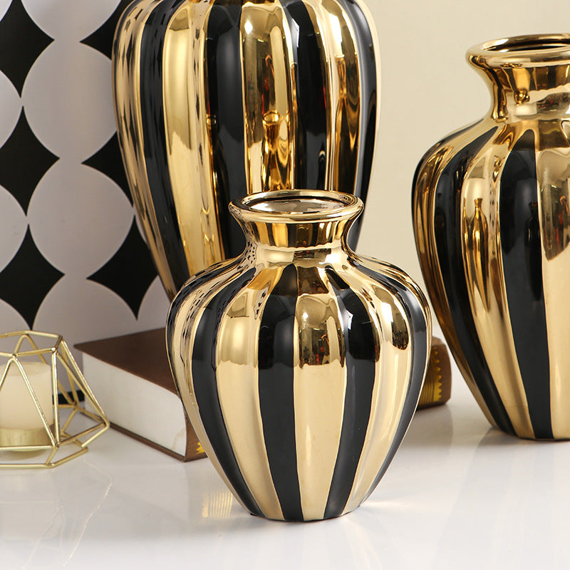 Light luxury ceramic jars creative living room vases flower arrangements ceramic jars dining table decorations handicrafts