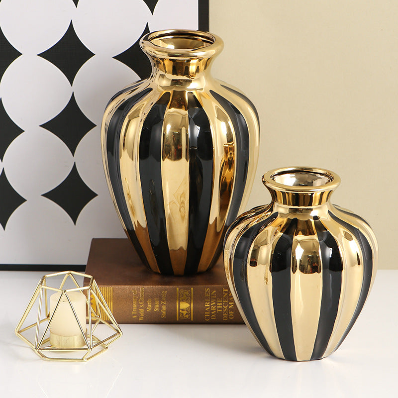 Light luxury ceramic jars creative living room vases flower arrangements ceramic jars dining table decorations handicrafts