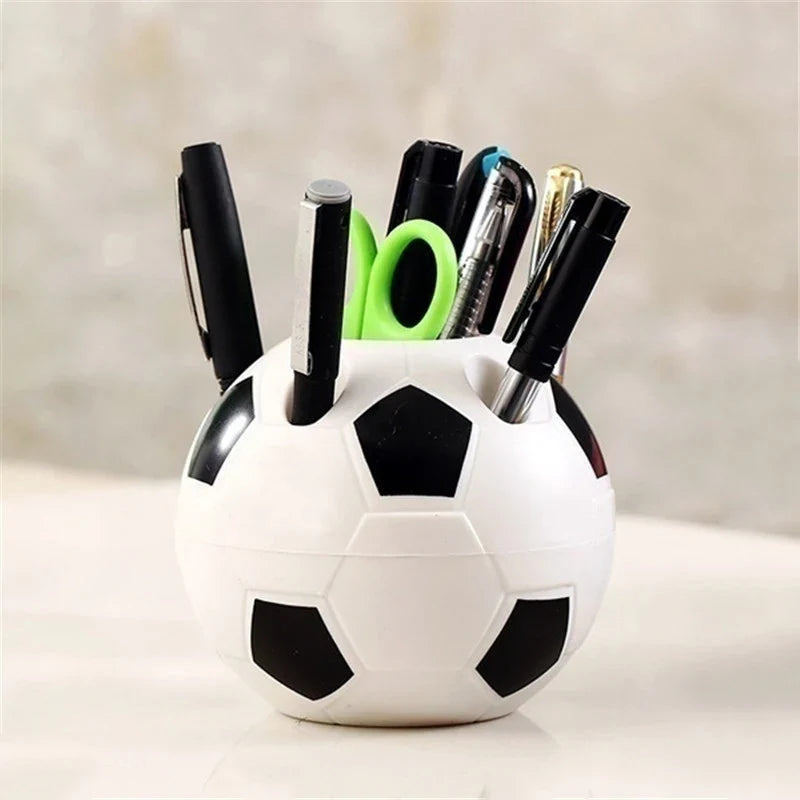 Soccer Shape Tool Supplies Pen Pencil Holder Football Shape Toothbrush Holder Desktop Rack Table Home Decoration Student Gifts