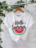 Hello Summer watermelon short sleeved shirt