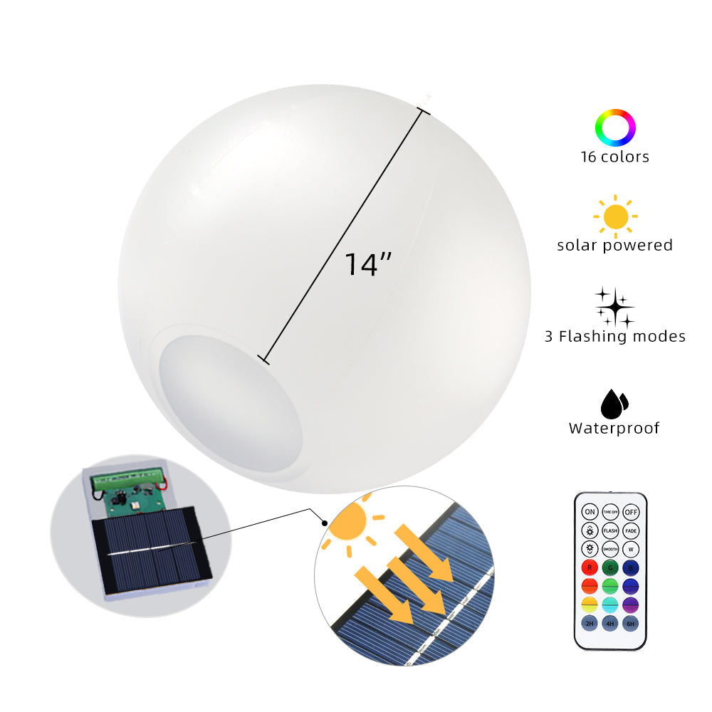 Floating Ball Pool Light Solar Powered
