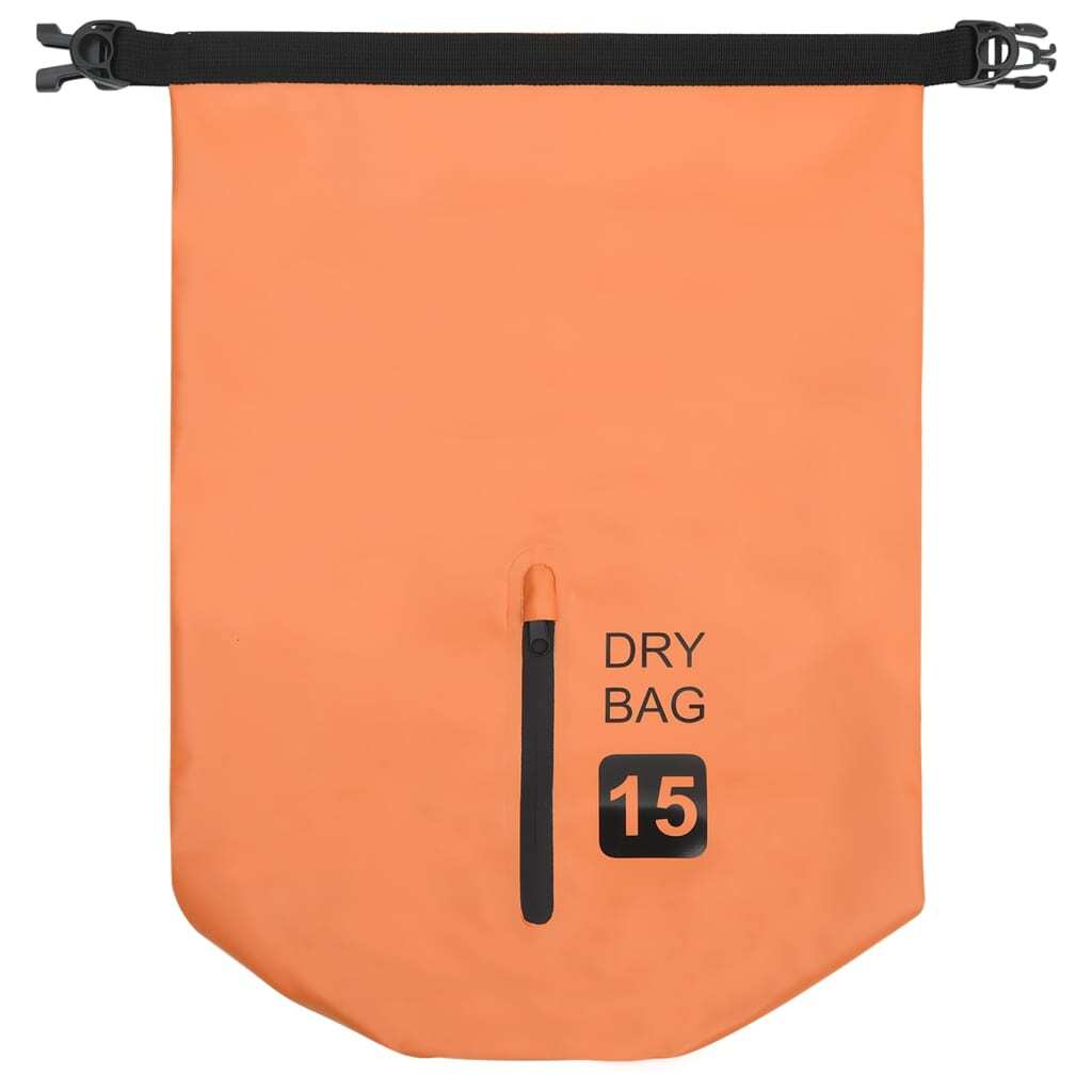 Dry Bag with Zipper Orange 4 gal PVC