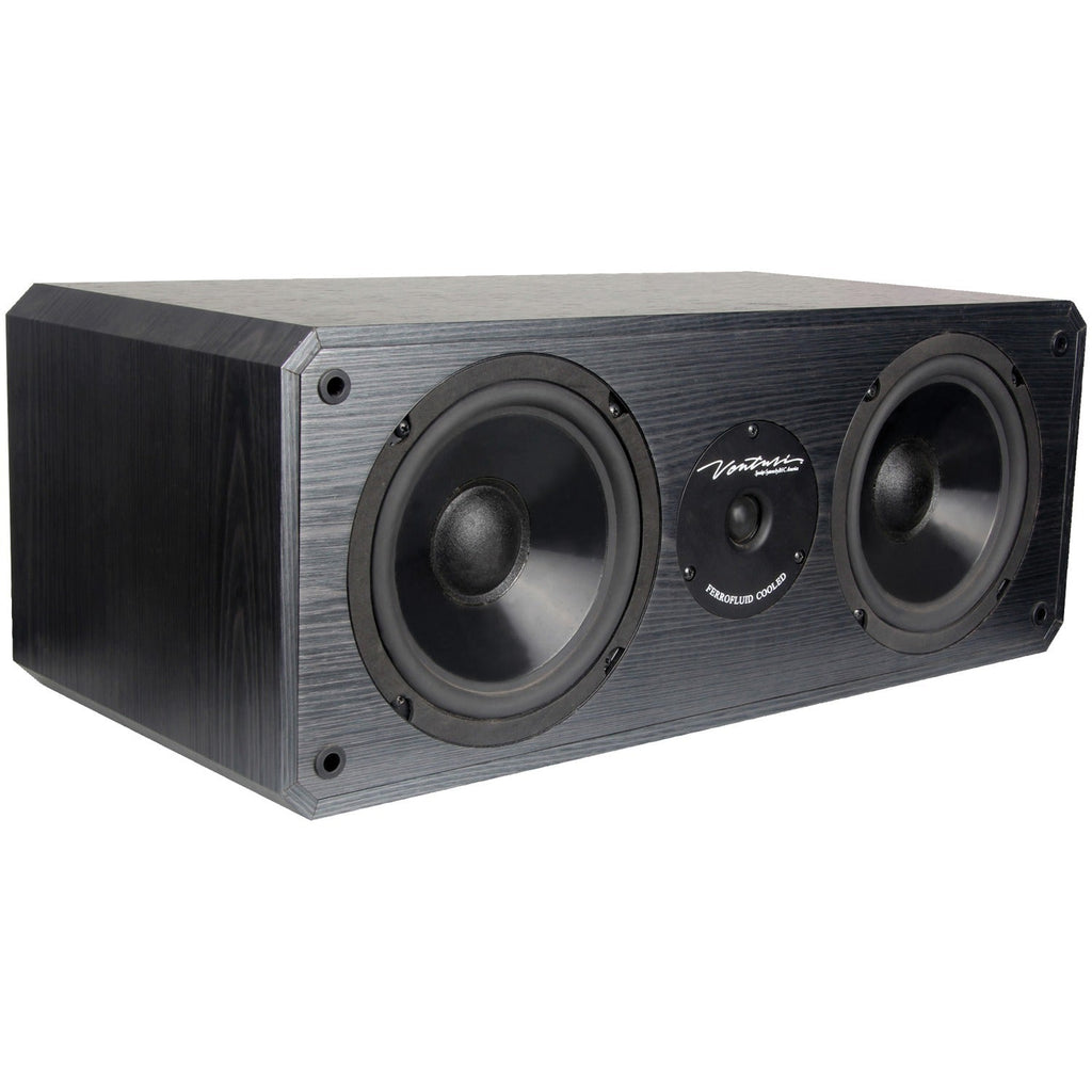 BIC America DV62CLR-S Venturi DV62CLR-S 3-Driver Indoor 2-Way Center Channel Speaker, 175 Watts, Black