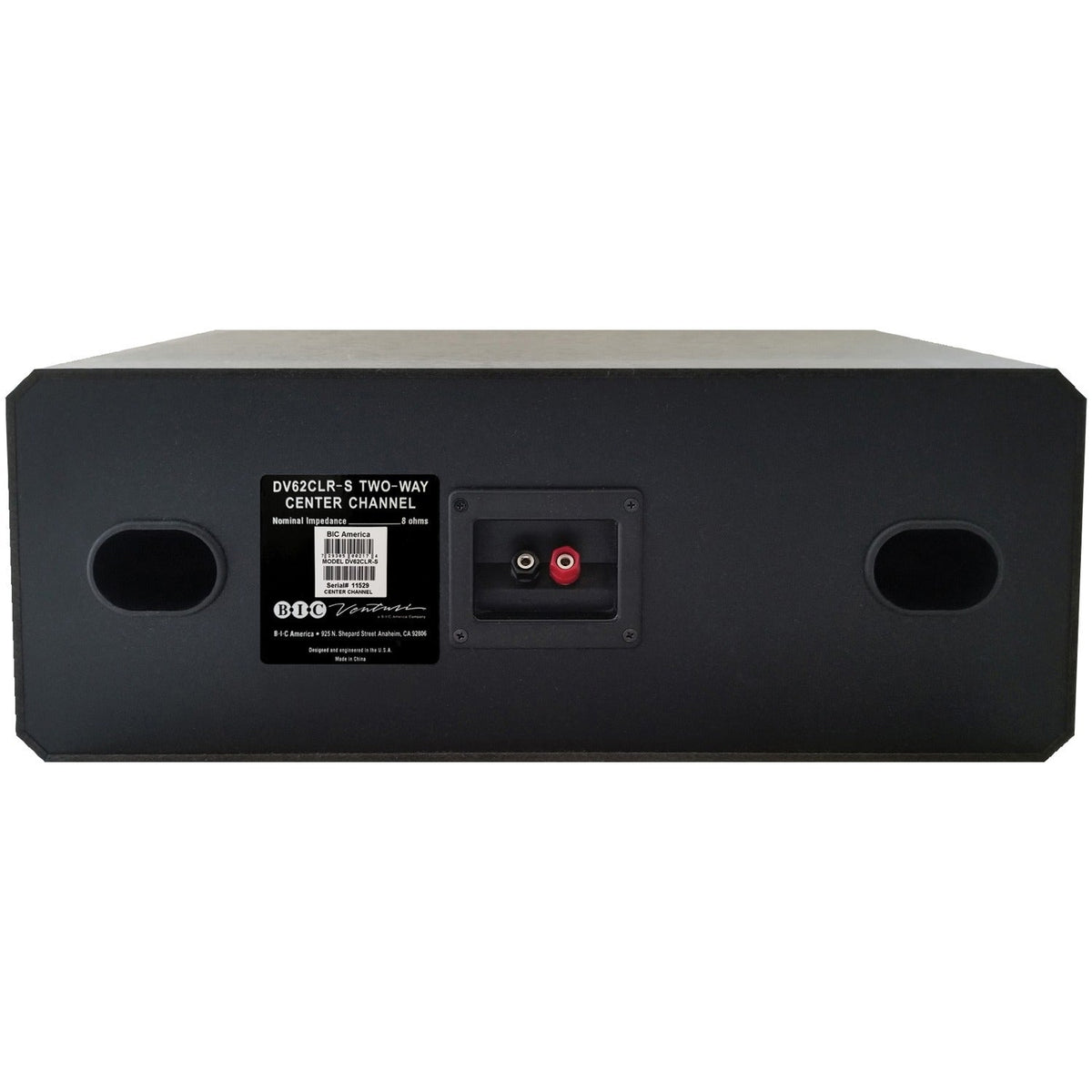 BIC America DV62CLR-S Venturi DV62CLR-S 3-Driver Indoor 2-Way Center Channel Speaker, 175 Watts, Black