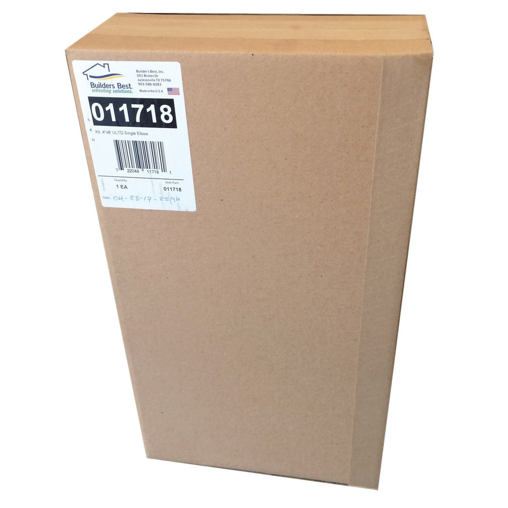 Builder's Best 112423 4" x 8ft UL Transition-Duct Single-Elbow Kit