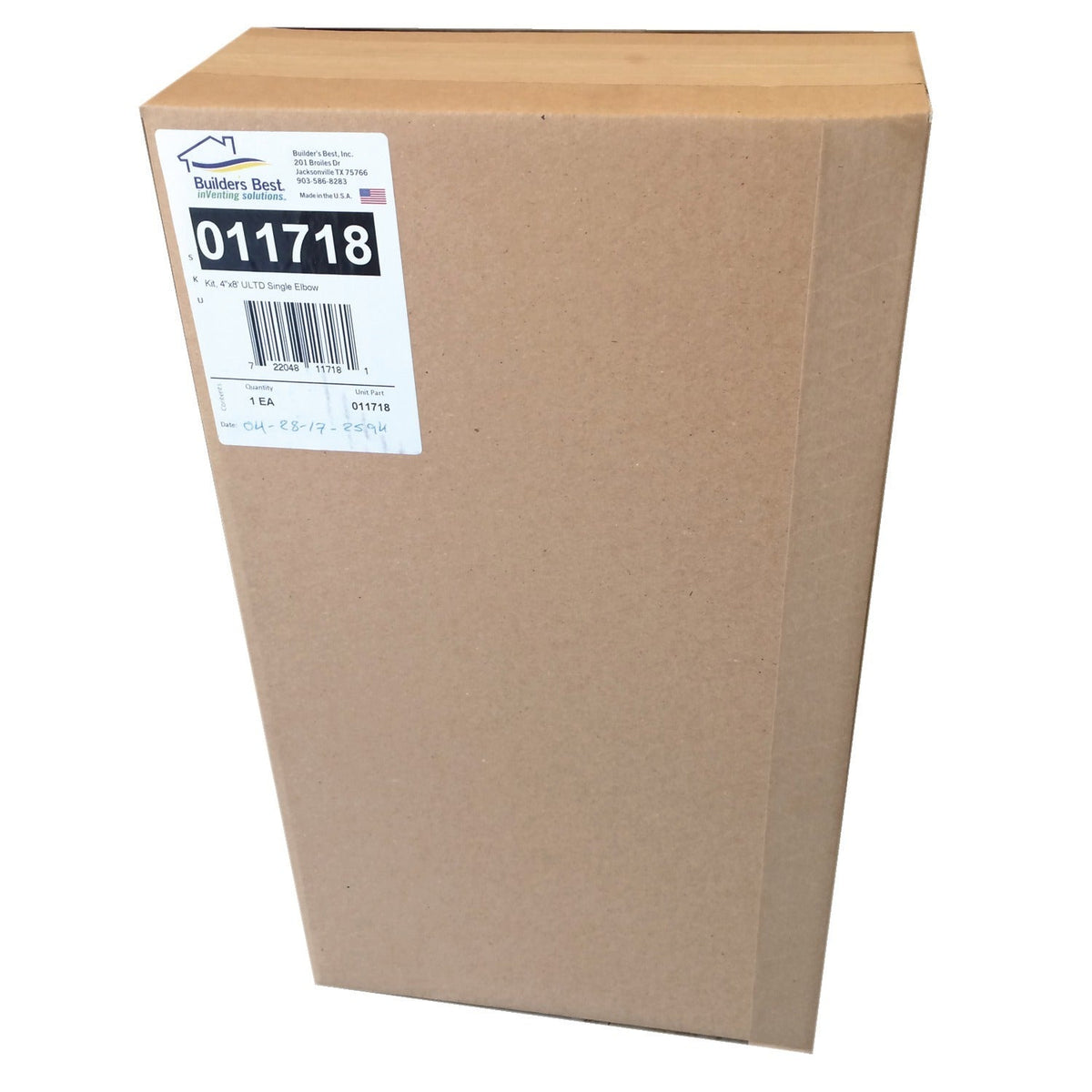 Builder's Best 112423 4" x 8ft UL Transition-Duct Single-Elbow Kit