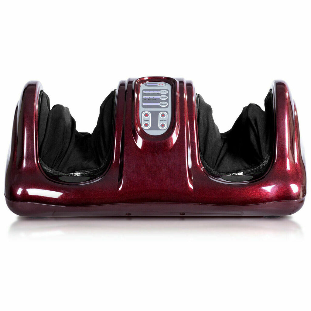 Therapeutic Shiatsu Foot Massager with High Intensity Rollers-Dark Red - Color: Dark Red