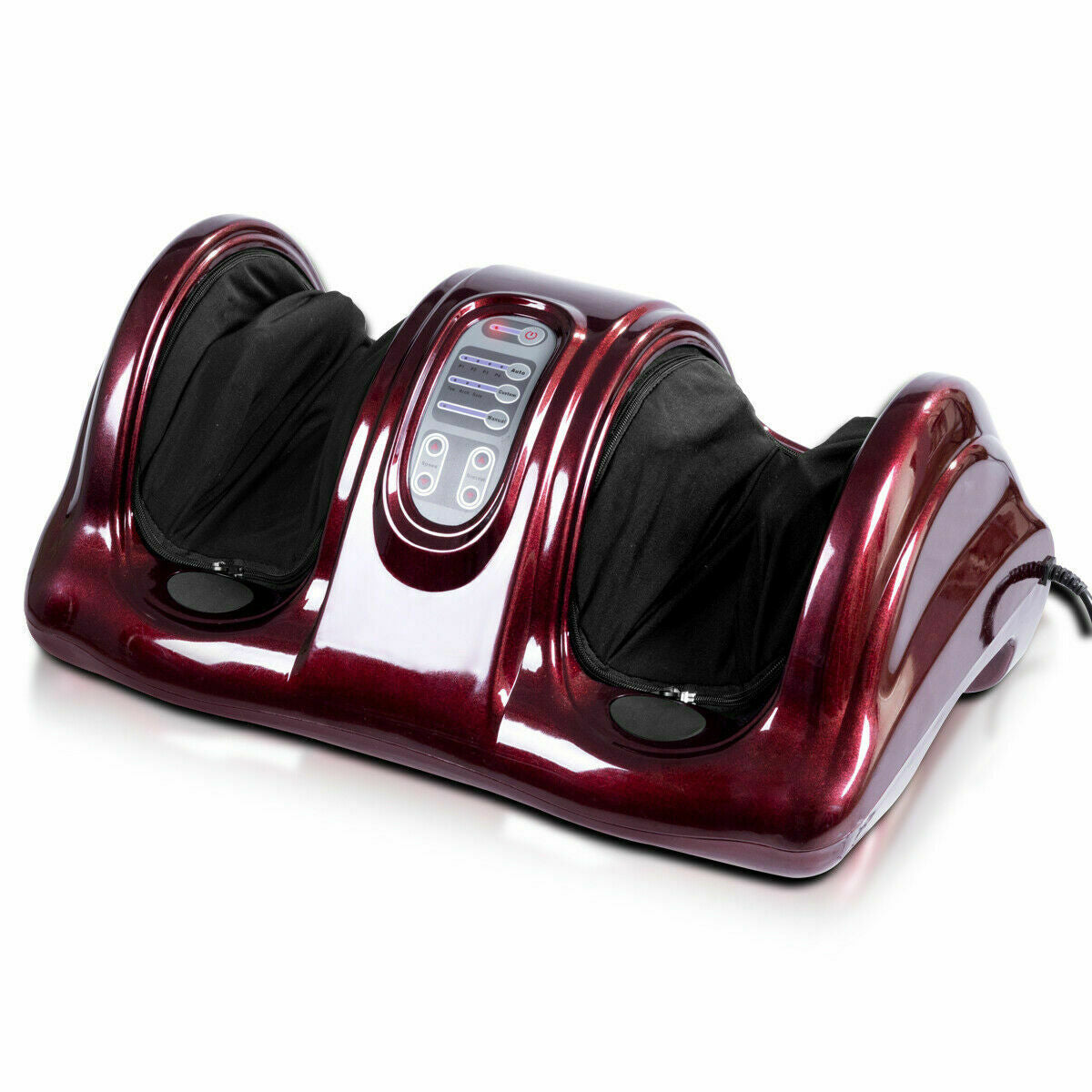 Therapeutic Shiatsu Foot Massager with High Intensity Rollers-Dark Red - Color: Dark Red