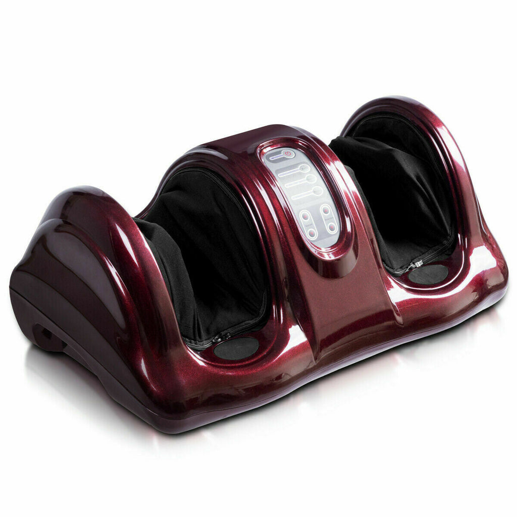 Therapeutic Shiatsu Foot Massager with High Intensity Rollers-Dark Red - Color: Dark Red