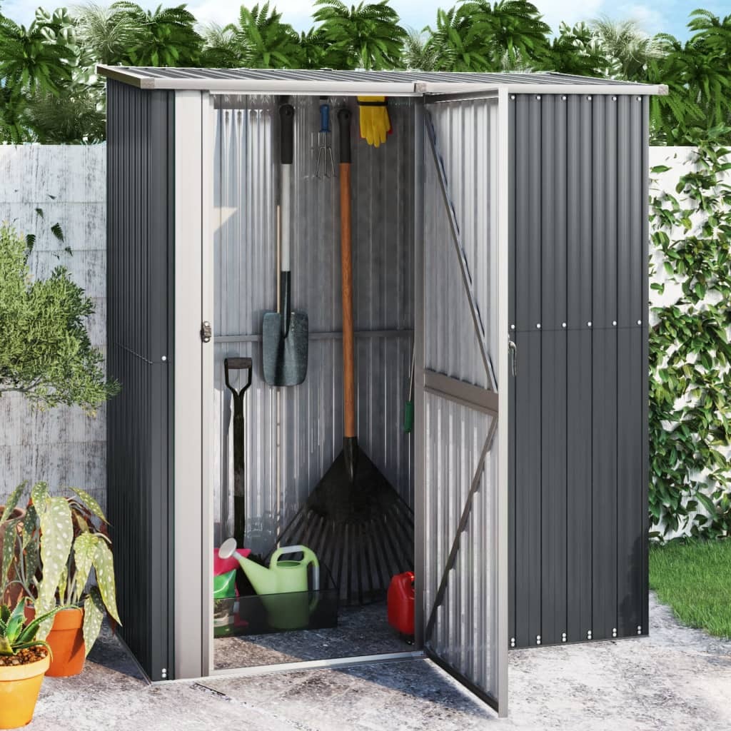 Garden Shed Anthracite 71.1"x38.2"x82.5" Galvanized Steel
