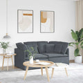 Modular Sofa with Cushions Velvet Dark Gray