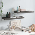 Floating Wall Shelves 2 pcs High Gloss Gray 23.6"x9.3"x1.5" MDF