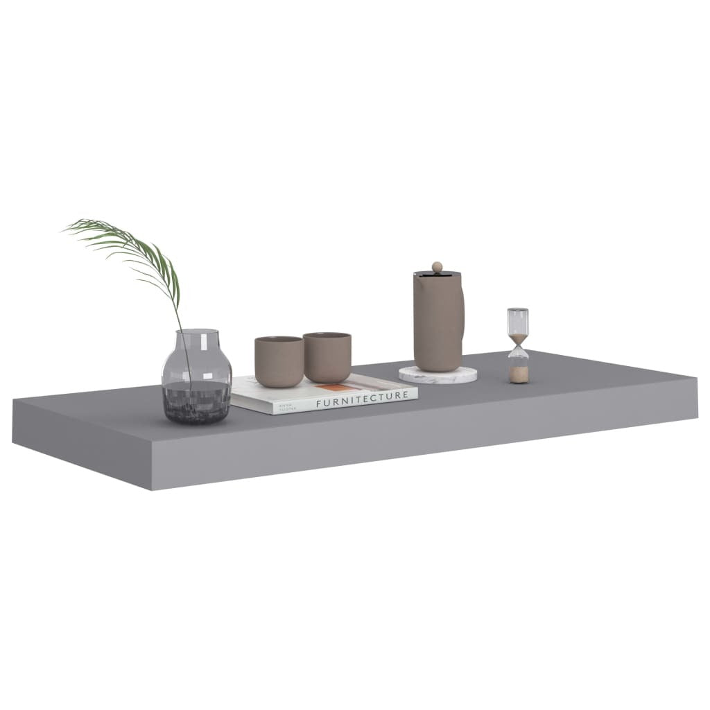 Floating Wall Shelves 4 pcs Gray 23.6"x9.3"x1.5" MDF