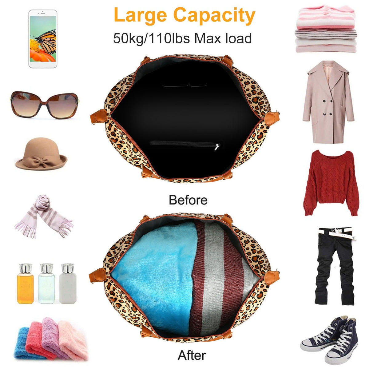 Women Duffle Bag Travel Luggage Bags Weekend Overnight Bag Tote Bags Shoulder Handle Bags Portable Diaper Bag