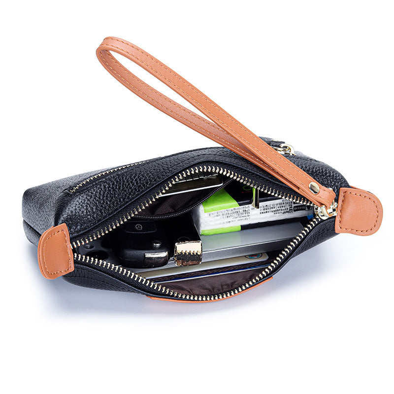 First Layer Women's Leather Large Capacity Clutch Handbag