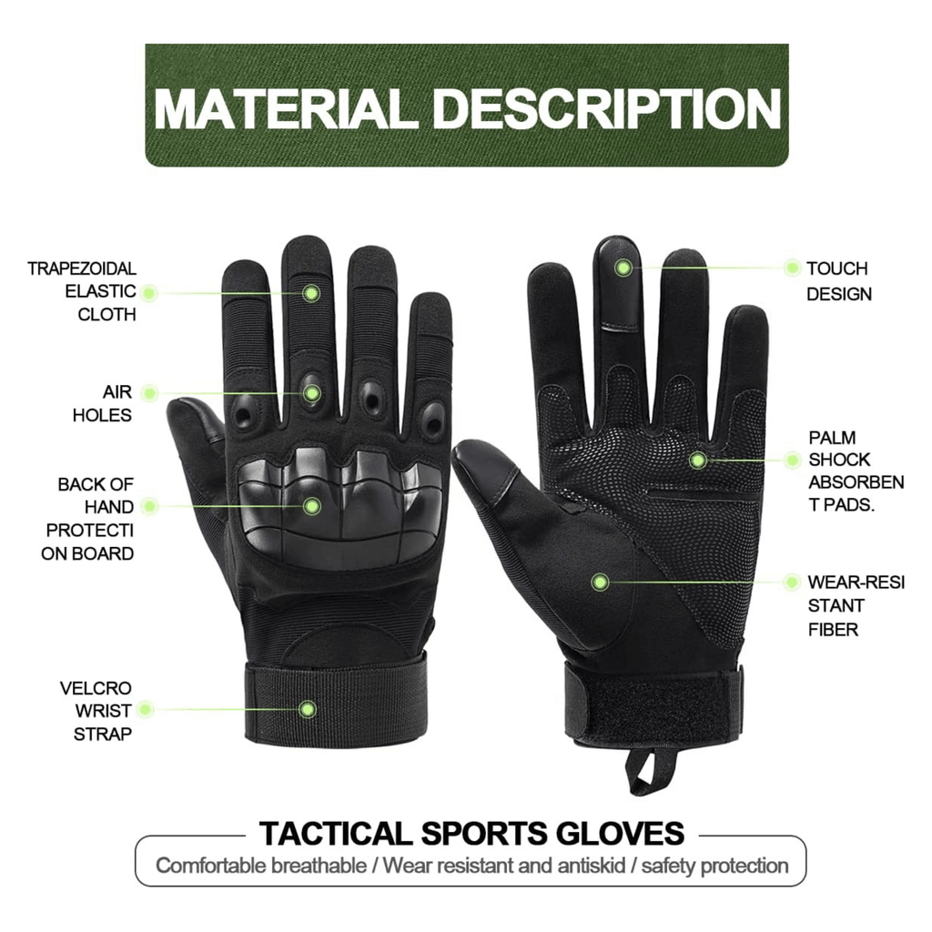 JupiterGear Tactical Military Airsoft Gloves for Outdoor Sports, Paintball, and Motorcycling with Touchscreen Fingertip Capability