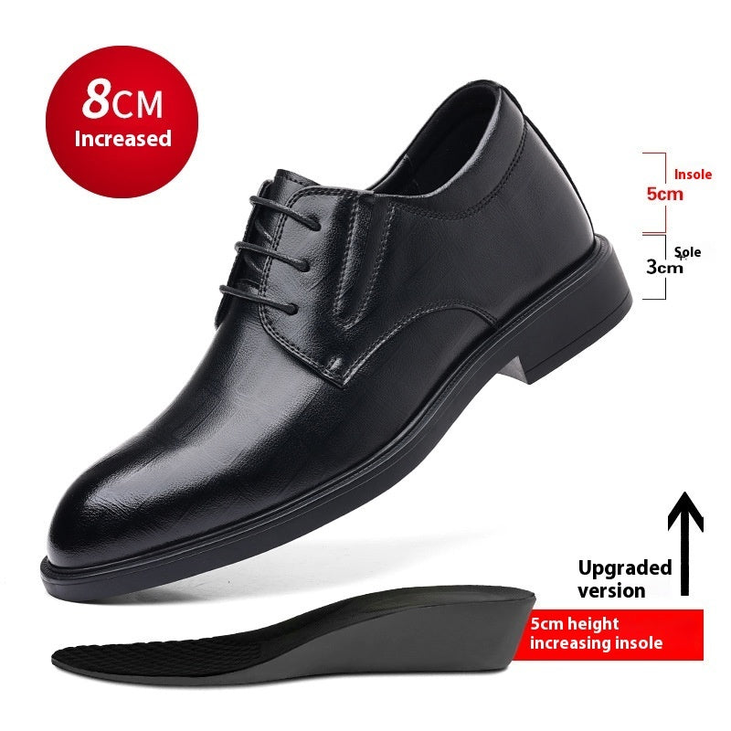 Men's Hollow-out Height Increasing Leather Shoes