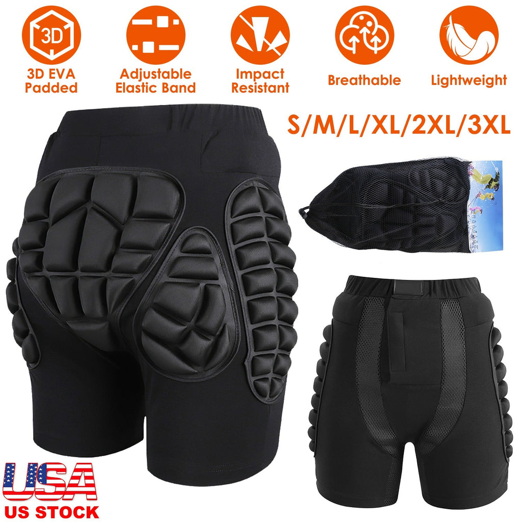 Protective Shorts for Skiing Snowboarding Skating Skateboarding EVA Hip Protection Pad for Adults Kids 3D Padded Breathable Protective Shorts for Hip